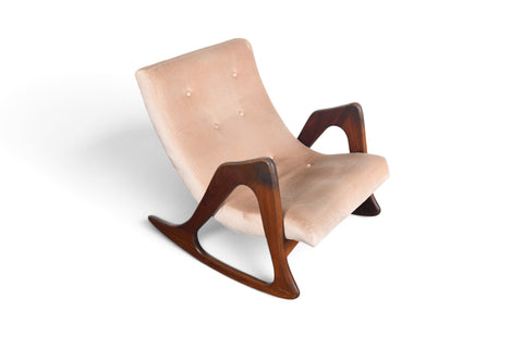 Vintage Adrian Pearsall Model 812 organic walnut rocking chair, 1960s, view 3