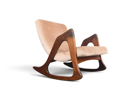 Vintage Adrian Pearsall Model 812 organic walnut rocking chair, 1960s, view 1