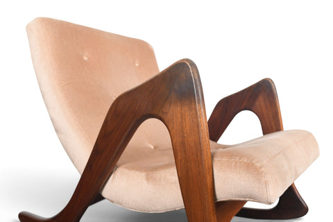 Vintage Adrian Pearsall Model 812 organic walnut rocking chair, 1960s, view 4