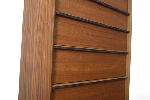 Vintage Austinsuite narrow teak and rosewood highboy dresser, 1960s, view 7