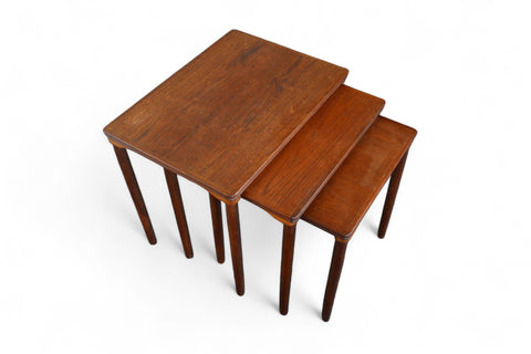 SET OF E.W. BACH DANISH MODERN NESTING TABLES IN TEAK
