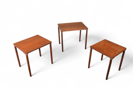 SET OF E.W. BACH DANISH MODERN NESTING TABLES IN TEAK