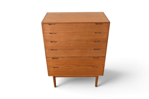 Vintage Svend Langkilde Danish modern teak highboy, 1960s, view 2
