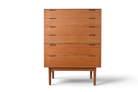 Vintage Svend Langkilde Danish modern teak highboy, 1960s, view 1