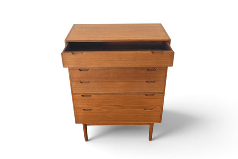 Vintage Svend Langkilde Danish modern teak highboy, 1960s, view 4