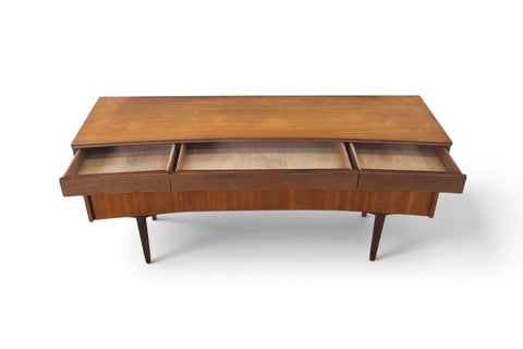 Vintage Elliotts of Newbury bow front mahogany and rosewood dresser, 1960s, view 5
