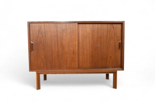 SMALL DANISH MODERN TEAK CREDENZA BY SVEN ELLEKAER