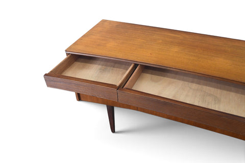 Vintage Elliotts of Newbury bow front mahogany and rosewood dresser, 1960s, view 6