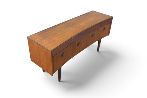 Vintage Elliotts of Newbury bow front mahogany and rosewood dresser, 1960s, view 9