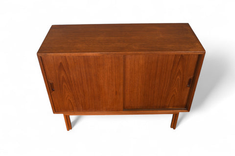 SMALL DANISH MODERN TEAK CREDENZA BY SVEN ELLEKAER