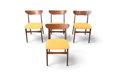 Vintage set of four Schionning and Elgaard teak dining chairs, 1960s, view 2