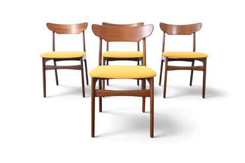 Vintage set of four Schionning and Elgaard teak dining chairs, 1960s, view 3