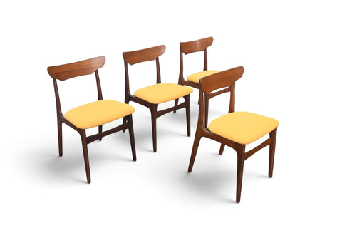 Vintage set of four Schionning and Elgaard teak dining chairs, 1960s, view 4