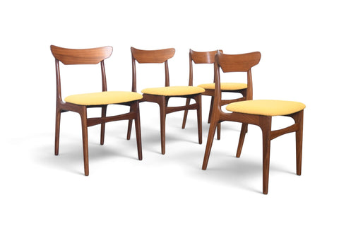 Vintage set of four Schionning and Elgaard teak dining chairs, 1960s, view 5