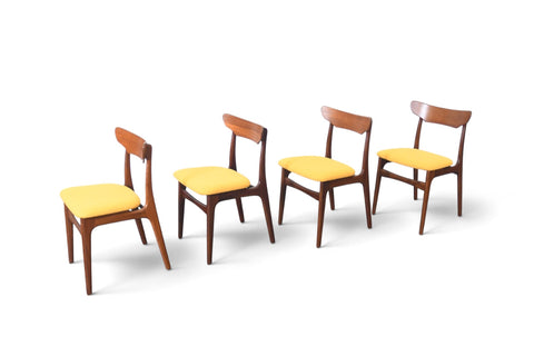 Vintage set of four Schionning and Elgaard teak dining chairs, 1960s, view 1