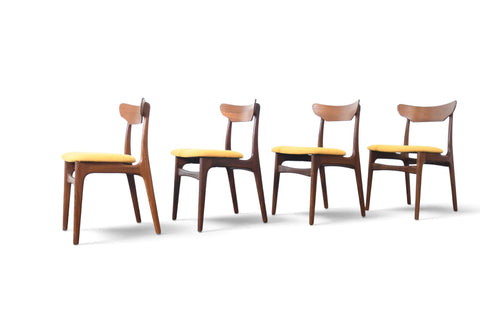 Vintage set of four Schionning and Elgaard teak dining chairs, 1960s, view 6
