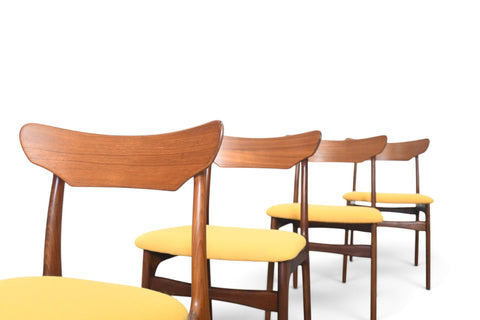 Vintage set of four Schionning and Elgaard teak dining chairs, 1960s, view 7