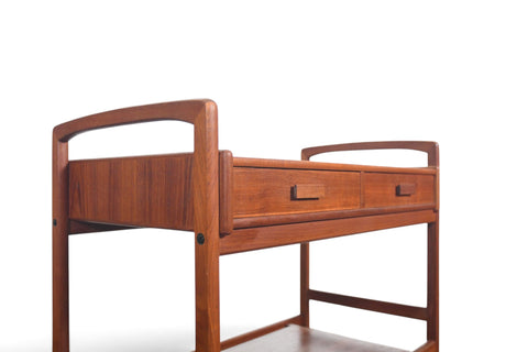DANISH MODERN TWO DRAWER BAR CART IN TEAK