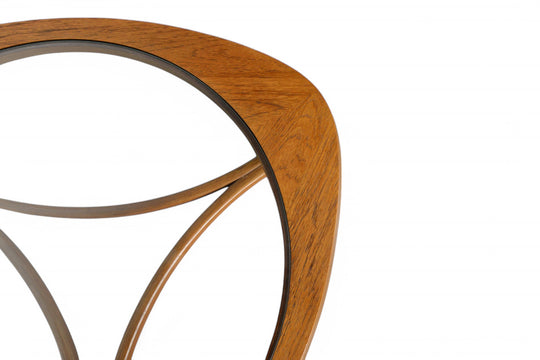 TRIANGULAR TEAK + GLASS COFFEE BY NATHAN