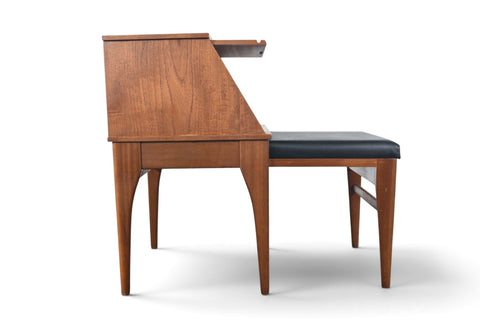 Vintage Chippy teak telephone bench with pullout seat, England, 1960s, view 9