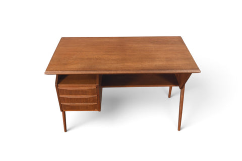 Vintage atomic Danish modern teak desk by Tibergaard, 1960s, view 3