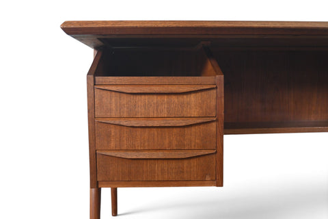 Vintage atomic Danish modern teak desk by Tibergaard, 1960s, view 4