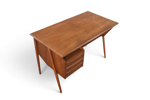 Vintage atomic Danish modern teak desk by Tibergaard, 1960s, view 5