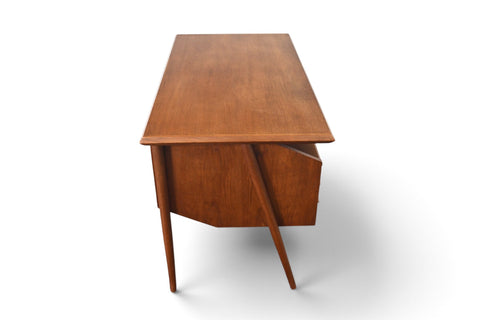 Vintage atomic Danish modern teak desk by Tibergaard, 1960s, view 8