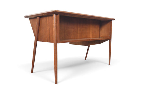 Vintage atomic Danish modern teak desk by Tibergaard, 1960s, view 15