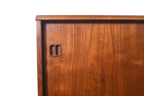 Vintage Danish modern square pull teak credenza, 1960s, view 3