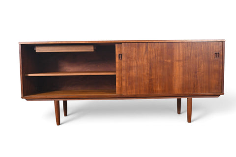 Vintage Danish modern square pull teak credenza, 1960s, view 4