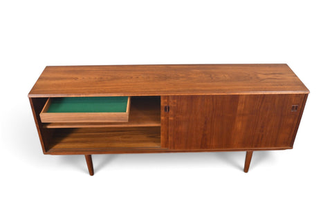 Vintage Danish modern square pull teak credenza, 1960s, view 5