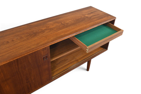 Vintage Danish modern square pull teak credenza, 1960s, view 7