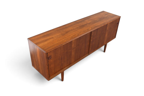 Vintage Danish modern square pull teak credenza, 1960s, view 8
