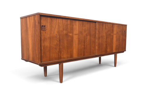 Vintage Danish modern square pull teak credenza, 1960s, view 9