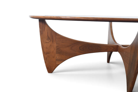 Vintage G Plan Astro oval afromosia and glass coffee table, 1966, view 2