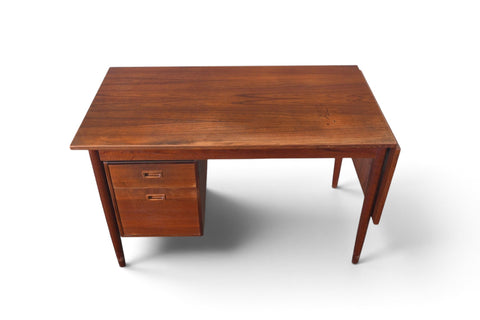 Vintage Swedish teak drop leaf desk with movable case, 1960s, view 2