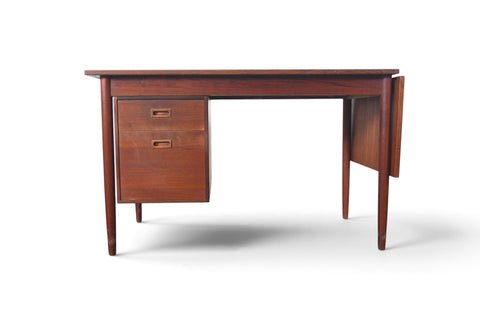 Vintage Swedish teak drop leaf desk with movable case, 1960s, view 1