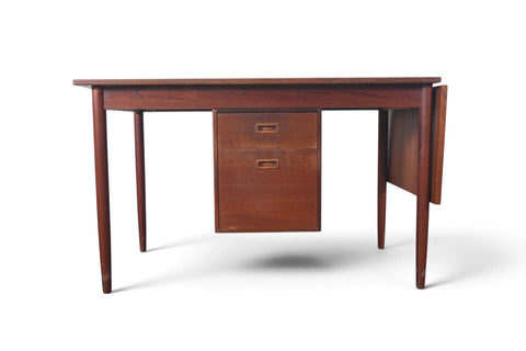 Vintage Swedish teak drop leaf desk with movable case, 1960s, view 3