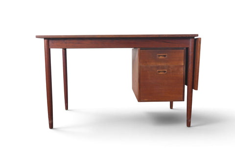 Vintage Swedish teak drop leaf desk with movable case, 1960s, view 4