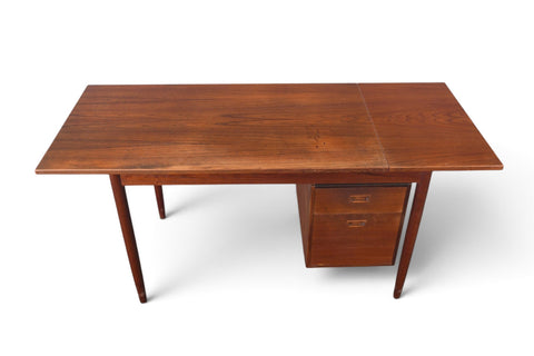 Vintage Swedish teak drop leaf desk with movable case, 1960s, view 7