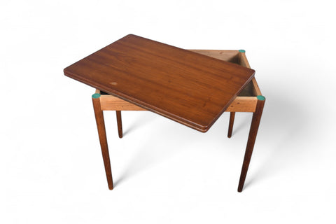 HANS WEGNER FLIP TOP DINING TABLE / DESK IN TEAK + OAK