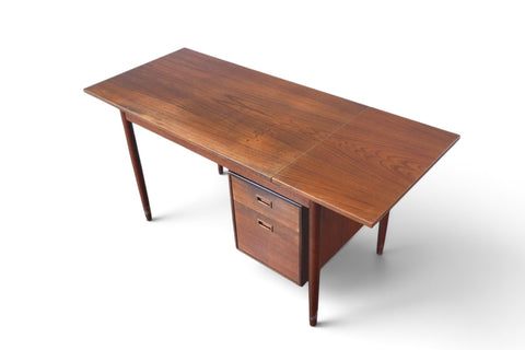 Vintage Swedish teak drop leaf desk with movable case, 1960s, view 10