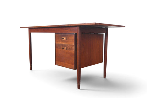 Vintage Swedish teak drop leaf desk with movable case, 1960s, view 11