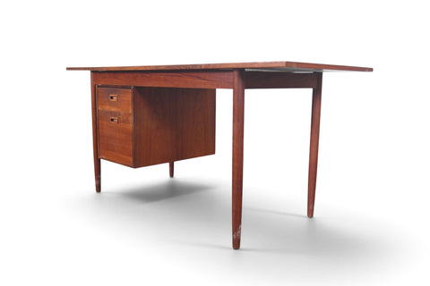 Vintage Swedish teak drop leaf desk with movable case, 1960s, view 12