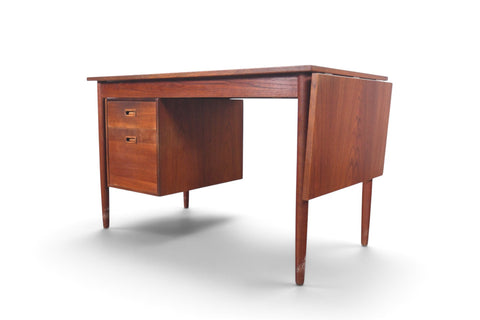 Vintage Swedish teak drop leaf desk with movable case, 1960s, view 14