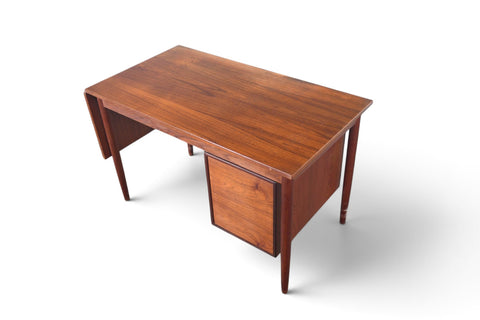 Vintage Swedish teak drop leaf desk with movable case, 1960s, view 15