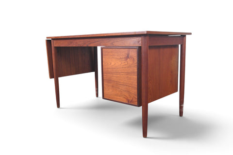 Vintage Swedish teak drop leaf desk with movable case, 1960s, view 16