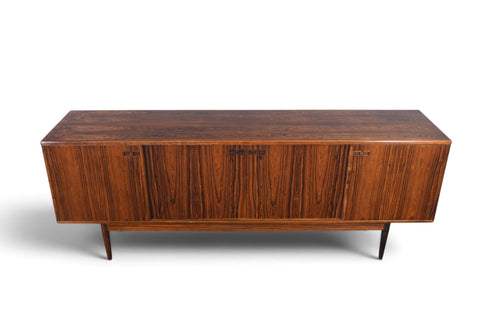 Vintage Johannes Andersen Brazilian rosewood sliding door credenza, 1960s, view 2