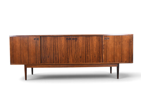 Vintage Johannes Andersen Brazilian rosewood sliding door credenza, 1960s, view 1